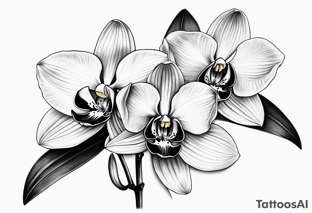 Cymbidium orchid tattoo idea