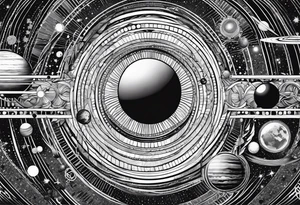 solar system stretched out vertically tattoo idea