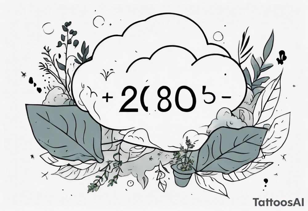 a forearm tattoo with a cloud with little plants and underneath it the date 12.08.05 tattoo idea
