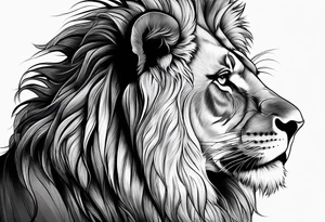 Courageous lion for my shoulder, side profile tattoo idea