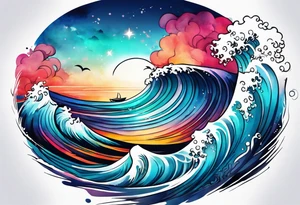 dainty wave tattoo idea