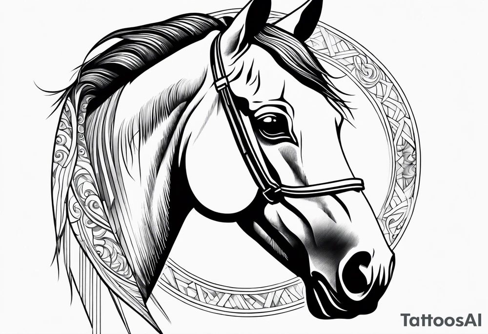 Horse and a barn tattoo idea