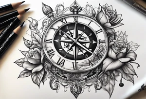 Scorpion, clock, compass, anchor tattoo idea