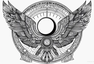 Egyptian winged sun, solar eclipse tattoo idea