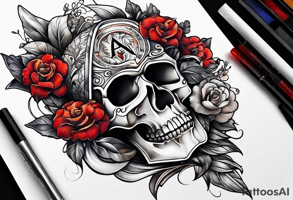 the letters A W R tattoo idea