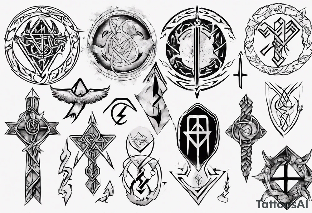 Nórdic rune Pride and protecccion tattoo idea