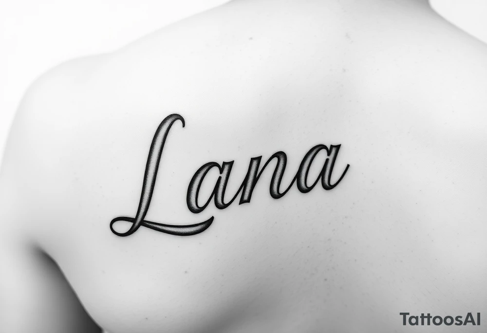 the name Lana going down the back of my leg with something cute tattoo idea