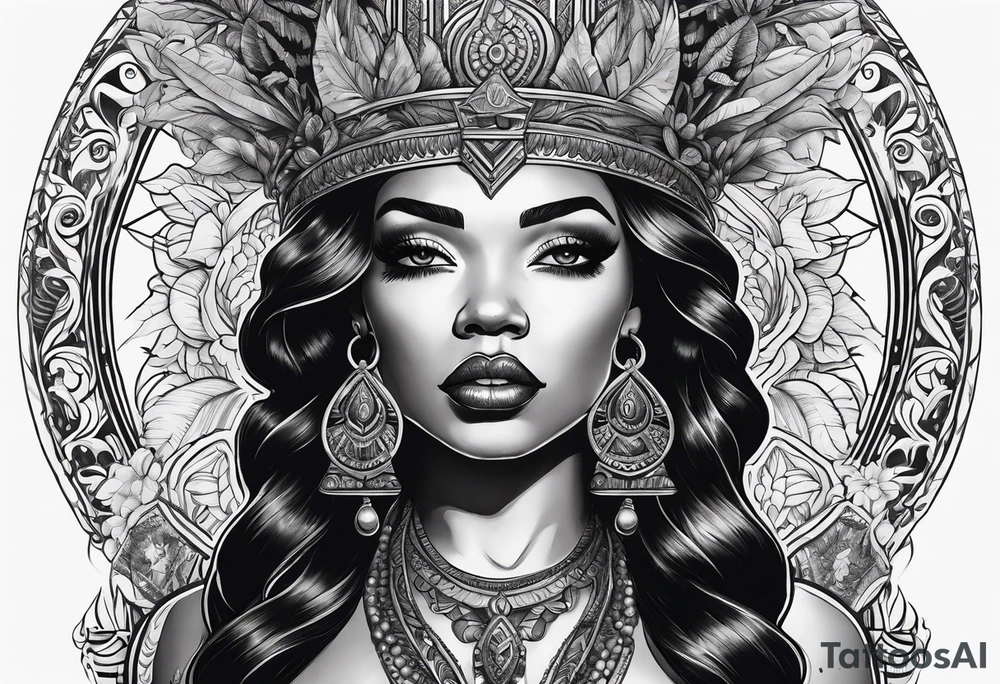 Black Goddess of cocaine tattoo idea