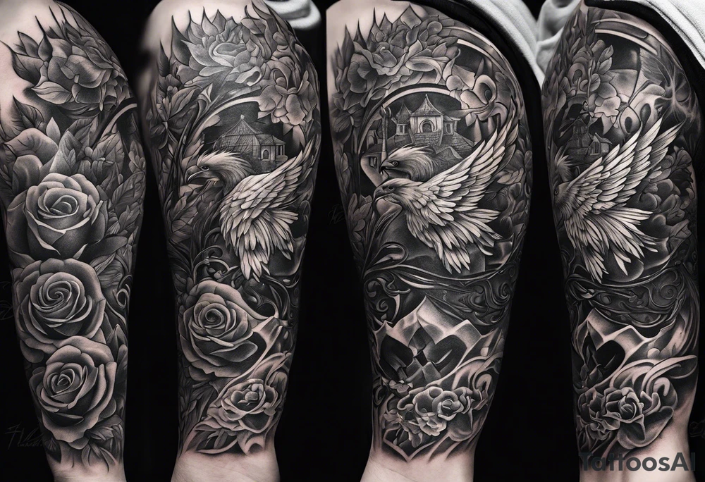 Sleeve tattoo biblical tattoo idea