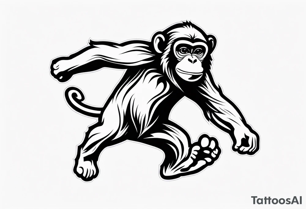 fulj body jumping monkey tattoo idea
