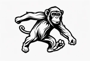fulj body jumping monkey tattoo idea