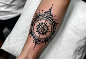 world map compass/clock tattoo idea