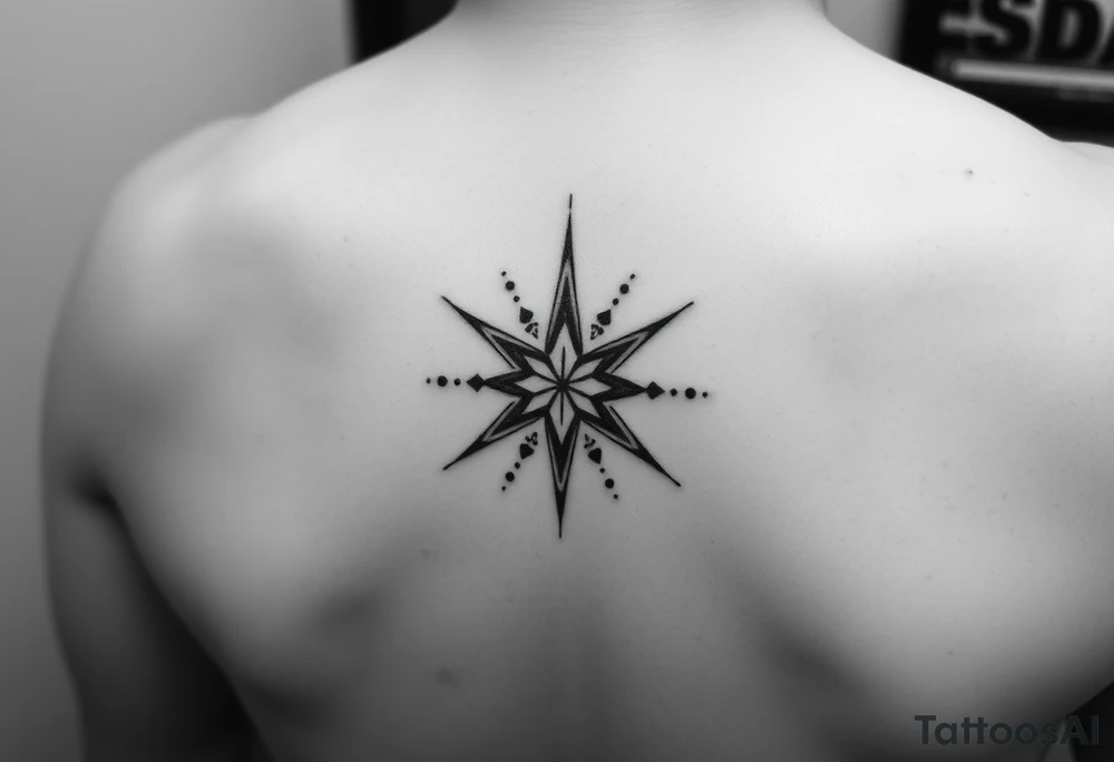 A star tattoo design. . black and white. small tattoo idea