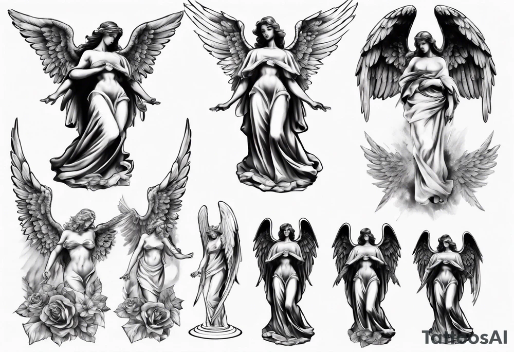 Angel statue tattoo idea