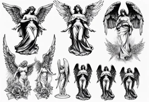 Angel statue tattoo idea