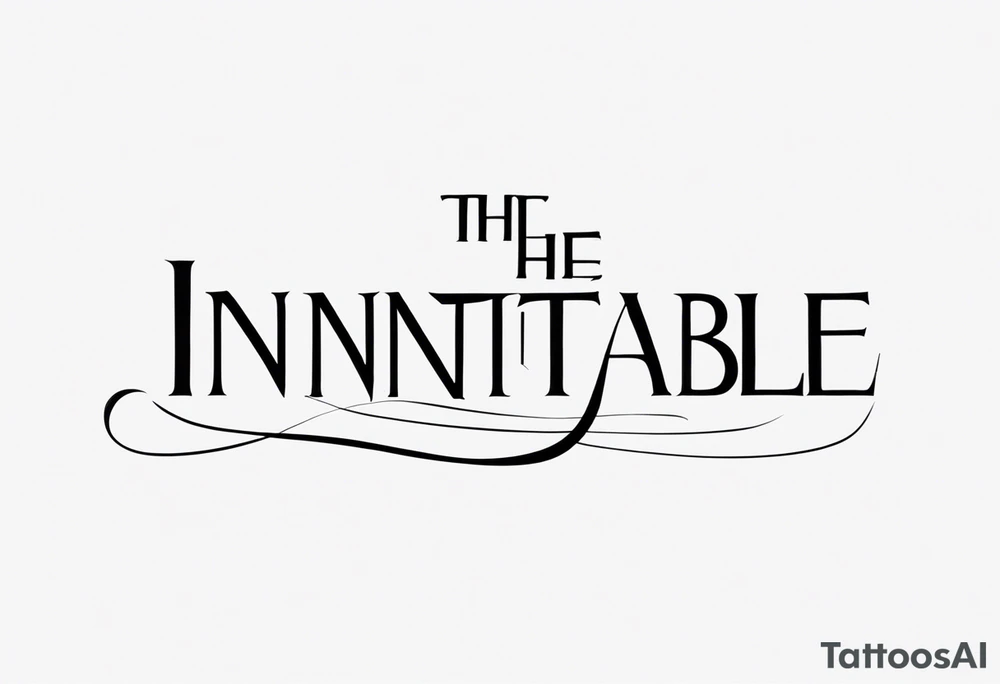 The word ‘inimitable’ in a pretty font tattoo idea