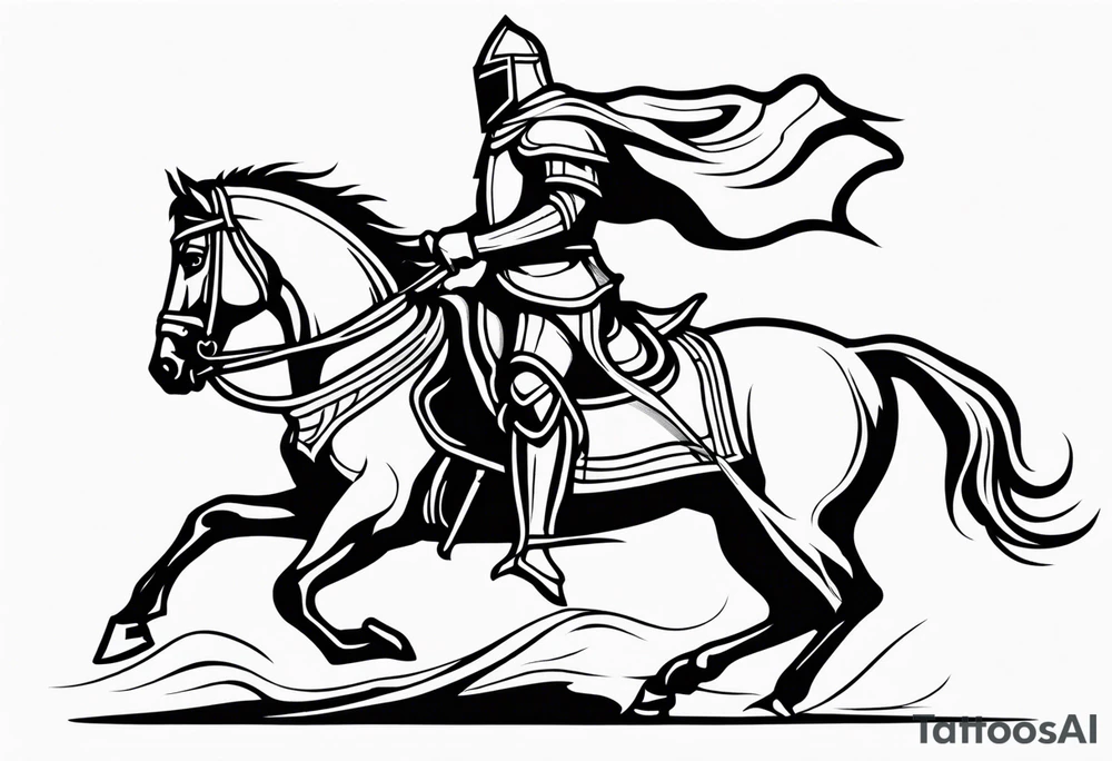 Templer knight on horse tattoo idea