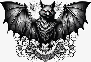 7 bats going through lightning tattoo idea