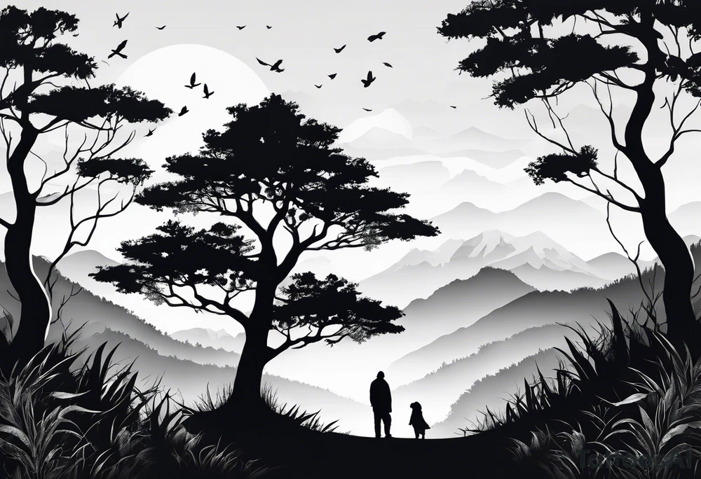 Bäume silhouette tattoo idea