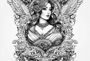 Full sternum tattoo lettering tattoo idea