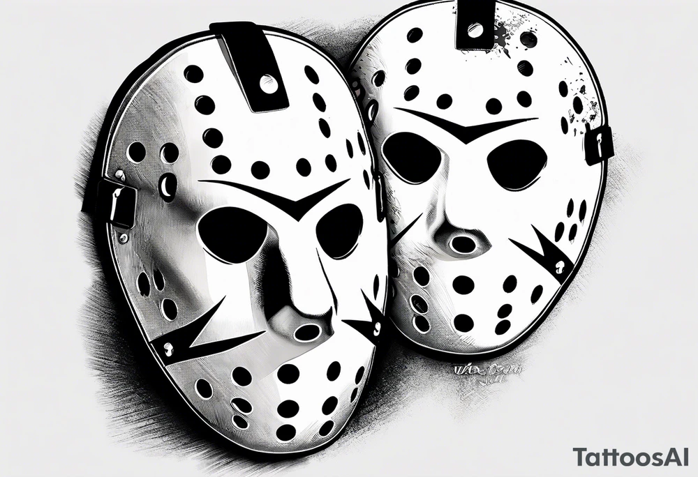 Friday the 13th Jason mask, Japanese art tattoo idea