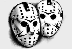 Friday the 13th Jason mask, Japanese art tattoo idea