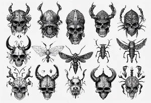 i want a tattoo of a bug viking skeleton head tattoo idea