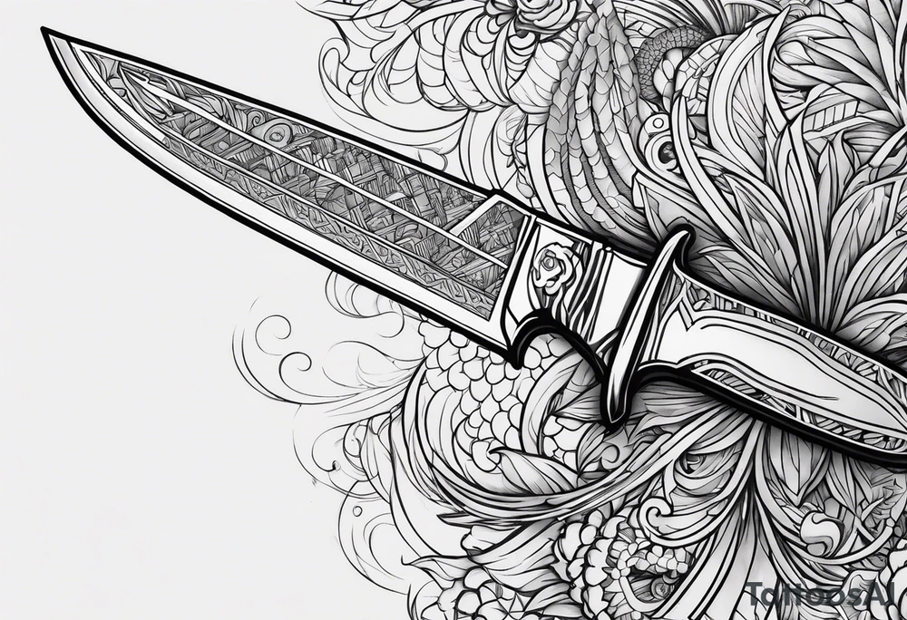 Word topspot as a knife tattoo idea