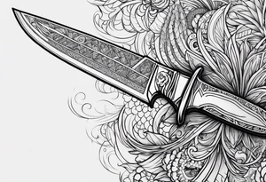Word topspot as a knife tattoo idea