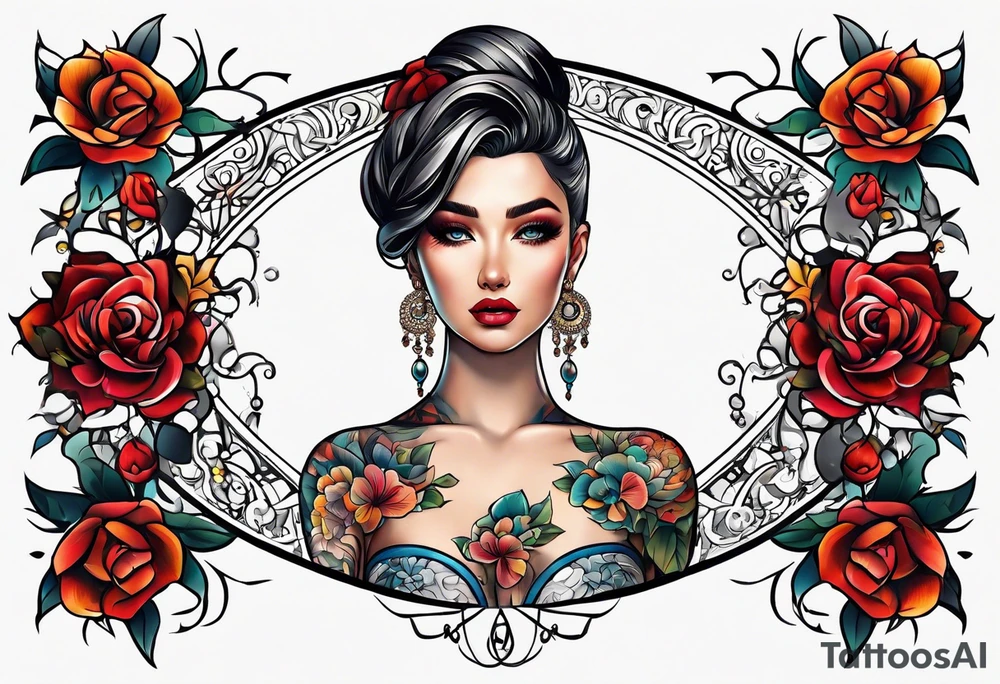 Wide tattoo underboob tattoo idea