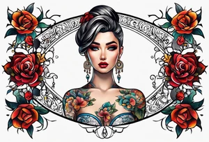 Wide tattoo underboob tattoo idea