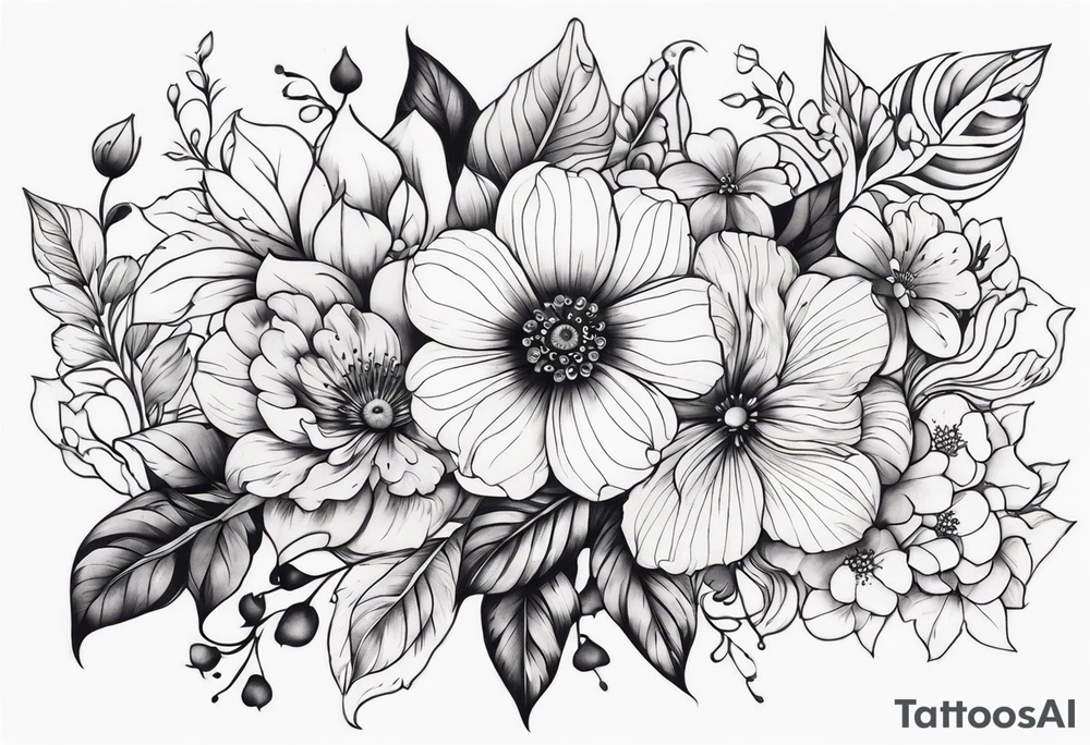Floral sleeve tattoo idea