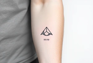 Tattoo design: Symbolic representation of a journey, incorporating elements of self-discovery, freedom, and inner peace. Include dates 2/21 and 2/22 subtly. tattoo idea