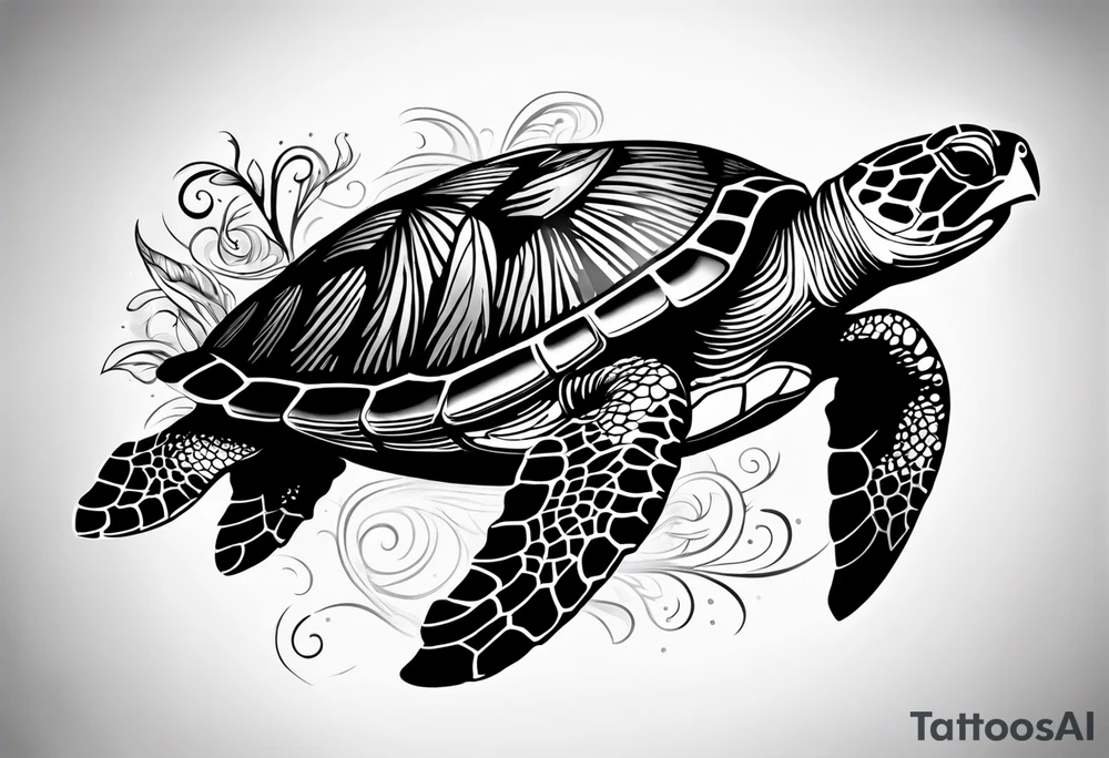 small tribal sea turtle
 tattoo tattoo idea