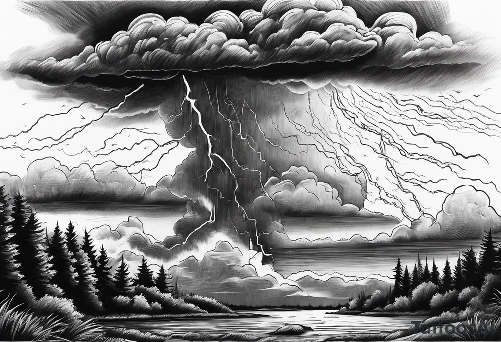 Thunderstorm , lightning tattoo idea