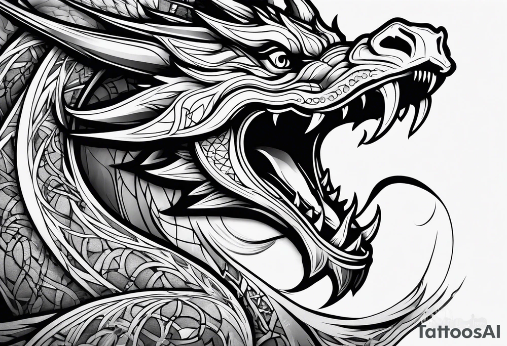 roaring dragons tattoo idea