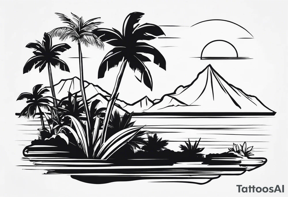 Tropical islands tattoo idea