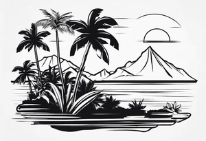 Tropical islands tattoo idea