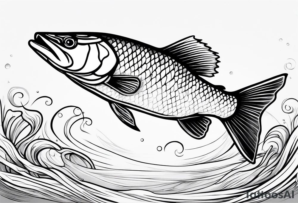 outline walleye simple small nonrelistic tattoo idea