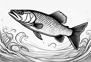 outline walleye simple small nonrelistic tattoo idea