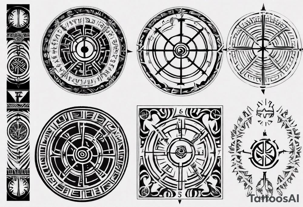 Vegvísir sleeve tattoo idea