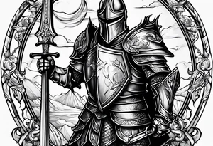knight with heavy armor tattoo idea