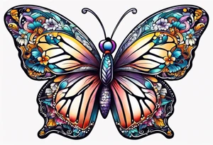 animal butterfly , flower tattoo idea
