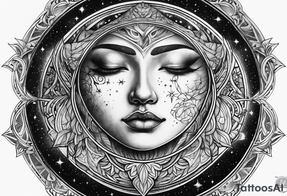 sacred moon tattoo idea