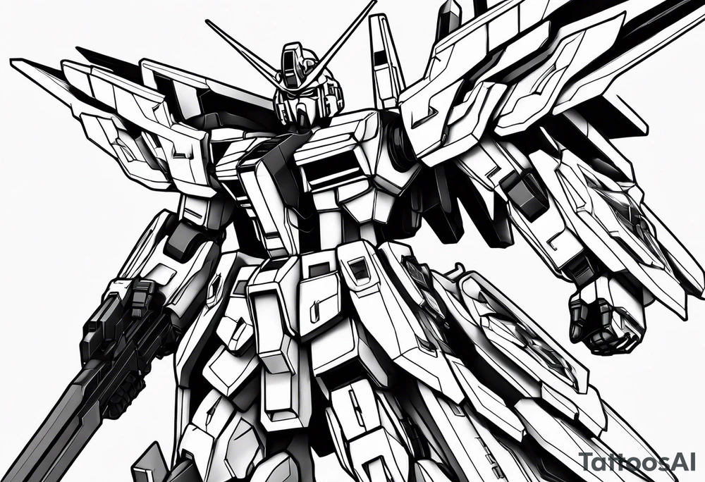 Gundam 3d tattoo idea