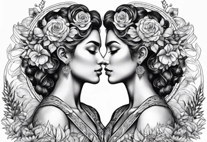 Love, source, abundance, Gemini symbol tattoo idea