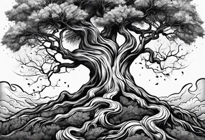 a tree with roots tattoo idea