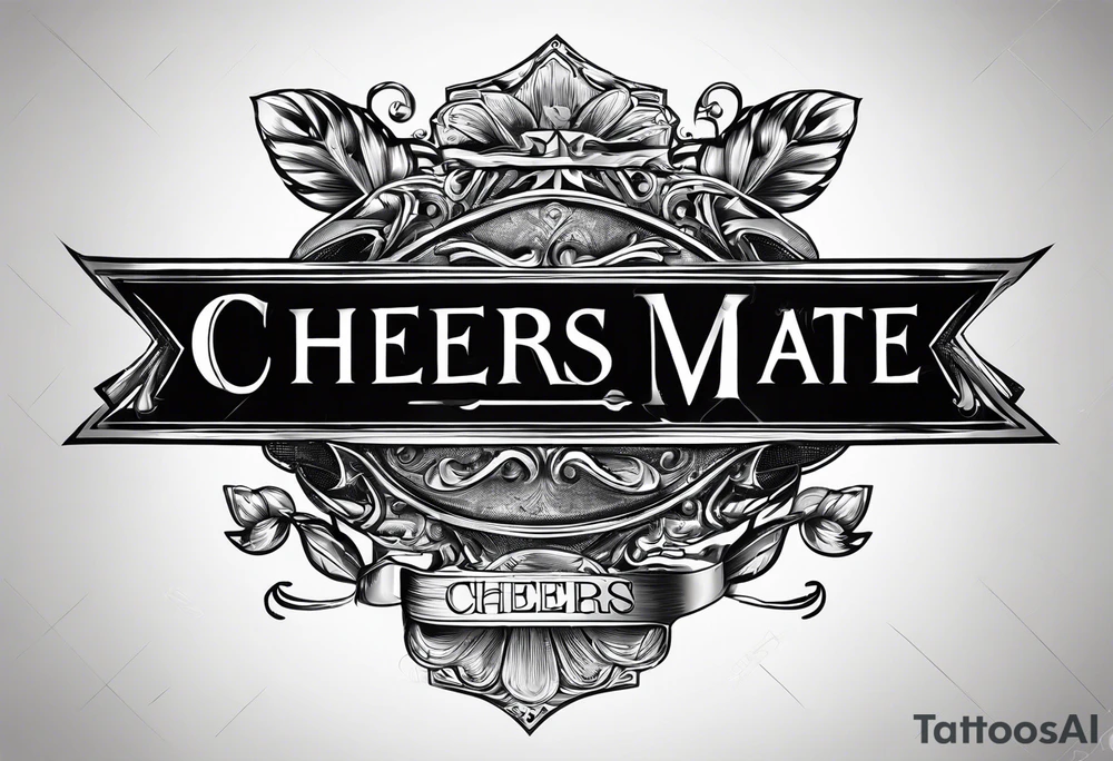 Cheers Mate text, armband +Cancer Ribbon tattoo idea