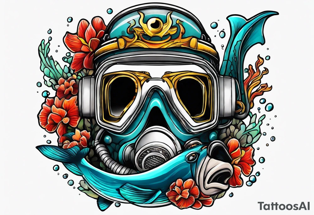Scuba diving tattoo idea