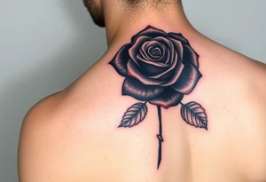 Black rose with number 30 in the middle of rose tattoo idea